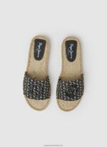 Black Siva Jacquard Jute Sandals Pepe Jeans L20F2F683 Women - Image 2