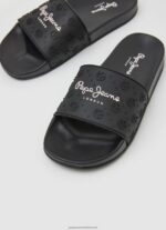 Black Slider Plain Beach Flip Flops Pepe Jeans L20F2F690 Women - Image 3
