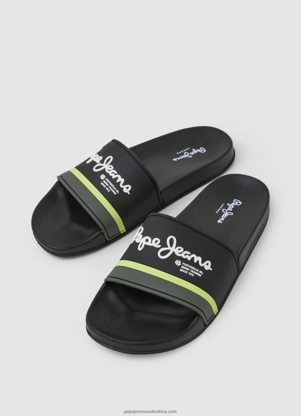 Black Slider Portobello Beach Flip Flops Pepe Jeans L20F2F1261 Men - Image 3