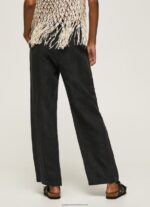 Black Straight Trousers In Flowy Fabric Pepe Jeans L20F2F291 Women - Image 4