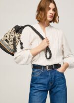 Black Straw Bucket Bag Pepe Jeans L20F2F719 Women