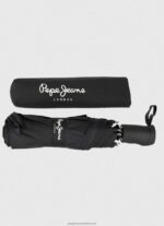 Black Teo Folding Automatic Umbrella Pepe Jeans L20F2F787 Women - Image 3