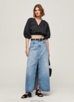 Black V-Neck Cropped Fit Top Pepe Jeans L20F2F374 Women - Image 2