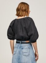 Black V-Neck Cropped Fit Top Pepe Jeans L20F2F374 Women - Image 4