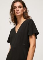 Black V Neck Short Dress Pepe Jeans L20F2F195 Women - Image 3