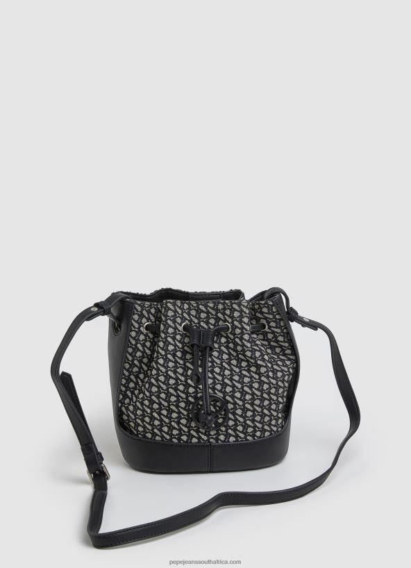 black_woven_jacquard_bucket_bag_pepe_jeans_l20f2f730_women.jpg Black Woven Jacquard Bucket Bag Pepe Jeans L20F2F730 Women - Image 1