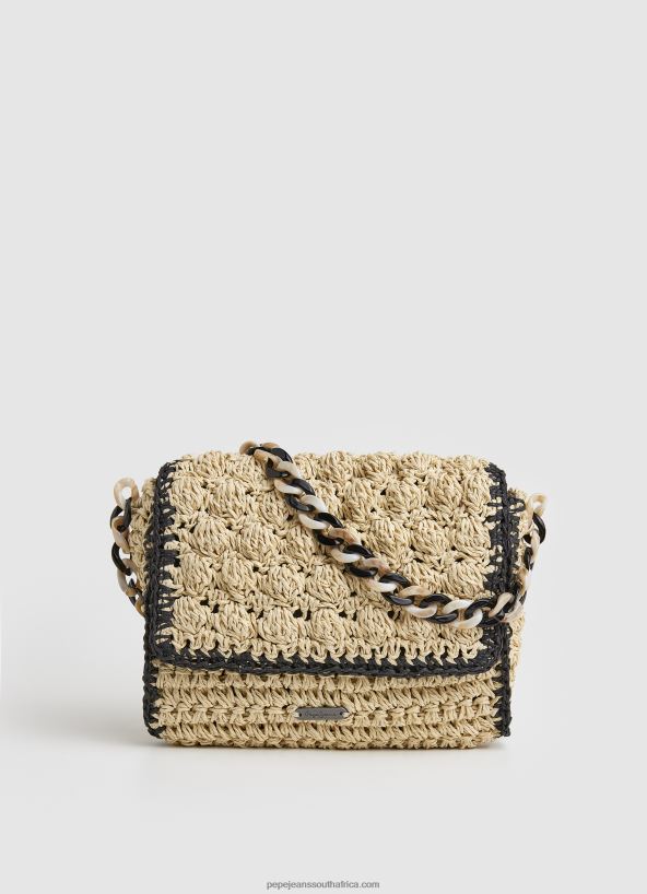 black_woven_straw_crossbody_bag_pepe_jeans_l20f2f718_women.jpg Black Woven Straw Crossbody Bag Pepe Jeans L20F2F718 Women - Image 1