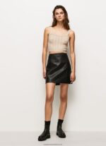 Black Zip-Fastened Mini Skirt Pepe Jeans L20F2F484 Women