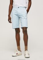 Bleach Blue Cotton Chino Shorts Pepe Jeans L20F2F1115 Men - Image 2