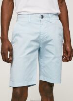 Bleach Blue Cotton Chino Shorts Pepe Jeans L20F2F1115 Men - Image 3