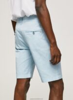 Bleach Blue Cotton Chino Shorts Pepe Jeans L20F2F1115 Men - Image 5