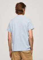 Bleach Blue Embroidered Logo Pique Polo Shirt Pepe Jeans L20F2F1080 Men - Image 4