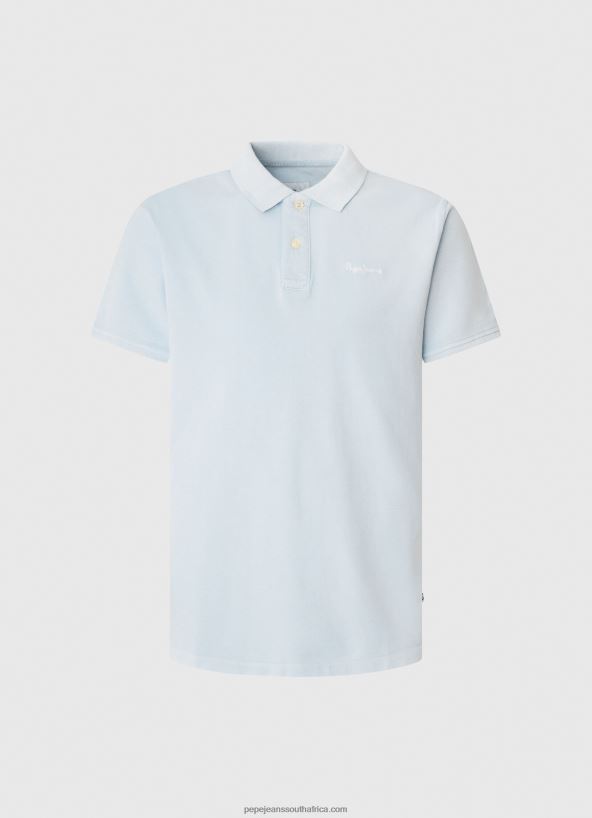 Bleach Blue Embroidered Logo Pique Polo Shirt Pepe Jeans L20F2F1096 Men - Image 5