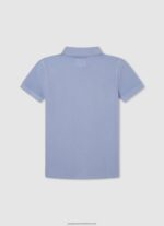 Bleach Blue Embroidered Logo Pique Polo Shirt Pepe Jeans L20F2F1658 Boy - Image 2