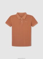 Bleach Blue Embroidered Logo Pique Polo Shirt Pepe Jeans L20F2F1658 Boy - Image 3