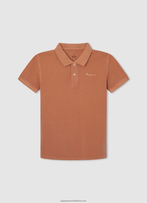 Bleach Blue Embroidered Logo Pique Polo Shirt Pepe Jeans L20F2F1658 Boy - Image 3