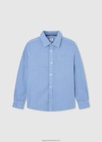 Bleach Blue Embroidered Logo Pique Polo Shirt Pepe Jeans L20F2F1658 Boy - Image 4