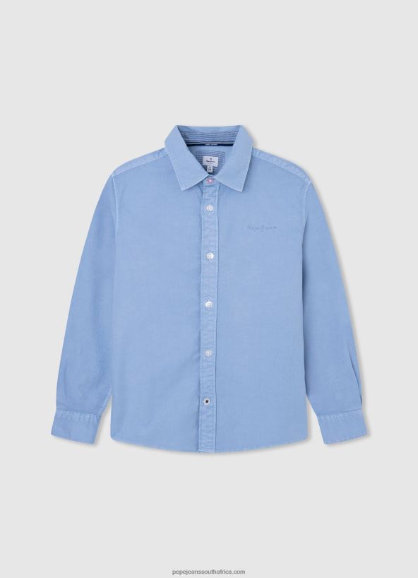 Bleach Blue Embroidered Logo Pique Polo Shirt Pepe Jeans L20F2F1658 Boy - Image 4