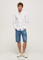 Bleach Blue Larry Slim Fit Poplin Shirt Pepe Jeans L20F2F1028 Men - Image 2