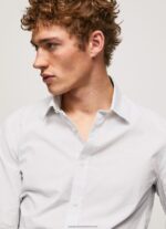 Bleach Blue Lawrence Slim Fit Poplin Shirt Pepe Jeans L20F2F1050 Men - Image 3