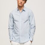 Bleach Blue Lovejoy Floral Poplin Shirt Pepe Jeans L20F2F1045 Men