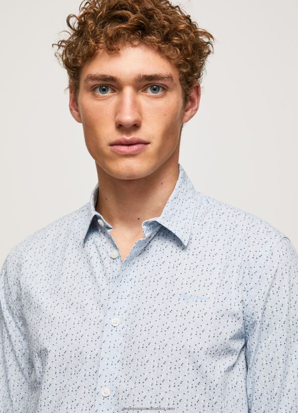 Bleach Blue Lovejoy Floral Poplin Shirt Pepe Jeans L20F2F1045 Men - Image 3