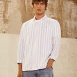 Bleach Blue Lucius Slim Striped Oxford Shirt Pepe Jeans L20F2F1026 Men