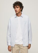Bleach Blue Parker Long Sleeved Shirt Pepe Jeans L20F2F1071 Men
