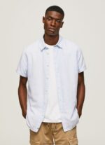 Bleach Blue Parker Short Sleeved Shirt Pepe Jeans L20F2F1054 Men