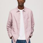 Bleach Pink Parker Long Sleeved Shirt Pepe Jeans L20F2F1051 Men