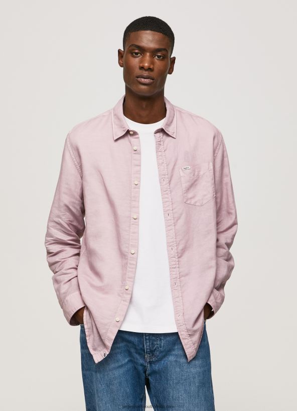 bleach_pink_parker_long_sleeved_shirt_pepe_jeans_l20f2f1051_men.jpg Bleach Pink Parker Long Sleeved Shirt Pepe Jeans L20F2F1051 Men - Image 1