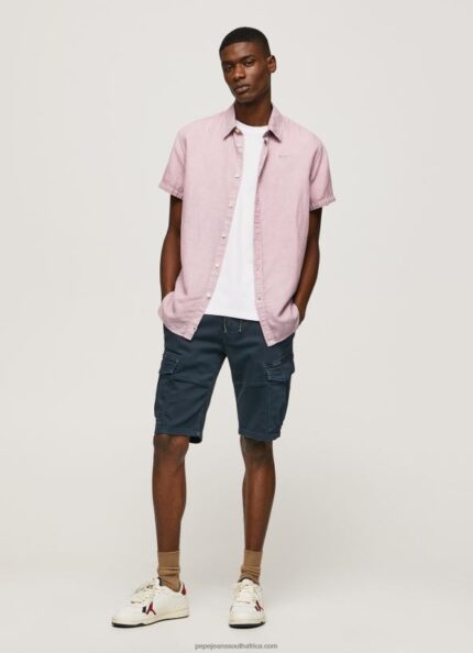Bleach Pink Parker Short Sleeved Shirt Pepe Jeans L20F2F1058 Men