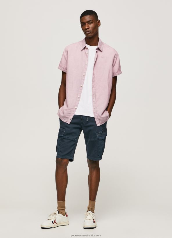 bleach_pink_parker_short_sleeved_shirt_pepe_jeans_l20f2f1058_men.jpg Bleach Pink Parker Short Sleeved Shirt Pepe Jeans L20F2F1058 Men - Image 1