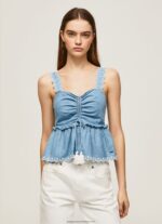 Blue Denim Tank Top Pepe Jeans L20F2F350 Women