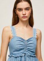 Blue Denim Tank Top Pepe Jeans L20F2F350 Women - Image 3