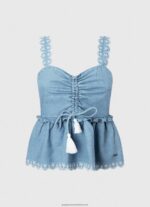 Blue Denim Tank Top Pepe Jeans L20F2F350 Women - Image 5
