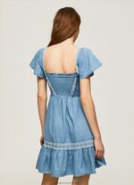 Blue Embroidered Denim Dress Pepe Jeans L20F2F164 Women - Image 4