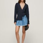Blue Embroidered Denim Mini Skirt Pepe Jeans L20F2F504 Women