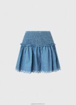 Blue Embroidered Denim Mini Skirt Pepe Jeans L20F2F504 Women - Image 5
