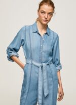 Blue Long Jumpsuit With Belt Detail Pepe Jeans L20F2F192 Women - Image 3