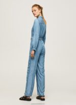 Blue Long Jumpsuit With Belt Detail Pepe Jeans L20F2F192 Women - Image 4