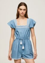Blue Short Denim Jumpsuit Pepe Jeans L20F2F191 Women