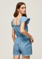 Blue Short Denim Jumpsuit Pepe Jeans L20F2F191 Women - Image 4