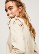 Buff Frilled Cotton Jumper Pepe Jeans L20F2F284 Women - Image 3