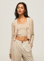 Buff Openwork V Neck Cardigan Pepe Jeans L20F2F243 Women - Image 3