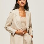 Buff Plain Blazer With Shoulder Pads Pepe Jeans L20F2F134 Women