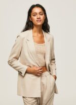 Buff Plain Blazer With Shoulder Pads Pepe Jeans L20F2F134 Women