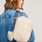 Buttermilk Embossed Logo Maxi Crossbody Bag Pepe Jeans L20F2F712 Women