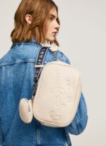 Buttermilk Embossed Logo Maxi Crossbody Bag Pepe Jeans L20F2F712 Women