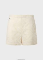 Buttermilk Shorts With Openwork Details Pepe Jeans L20F2F530 Women - Image 5